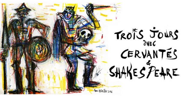 Don Quichotte et Hamlet dessinés au crayon de couleur par Ricardo Mosner