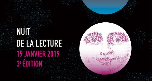 logo Nuit de la lecture du ministere de la culture, une lune sourit