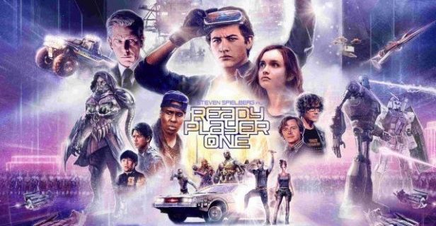 Image reprenant notamment les principaux personnages du film Ready Player One de Steven Spielberg (2018)