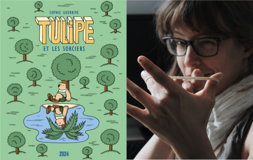 Couverture de Tulipe et les sorciers et portrait de Sophie Guerrive